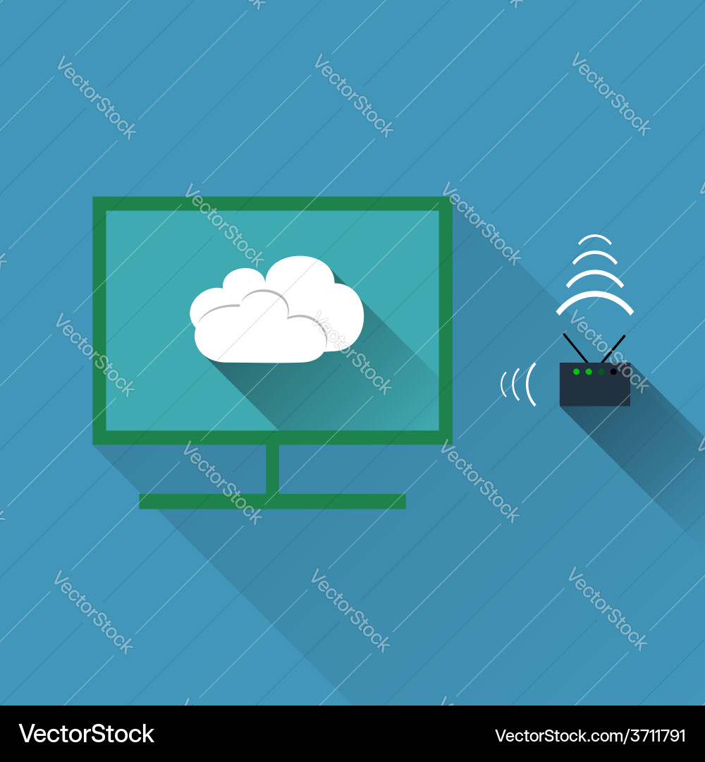 Concept of wireless cloud network and distributed Vector Image