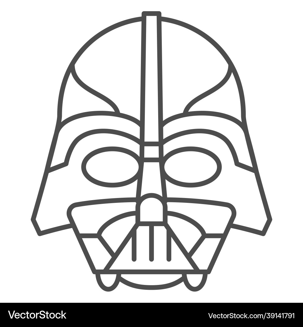 Darth Vader Thin Line Icon Vector Image