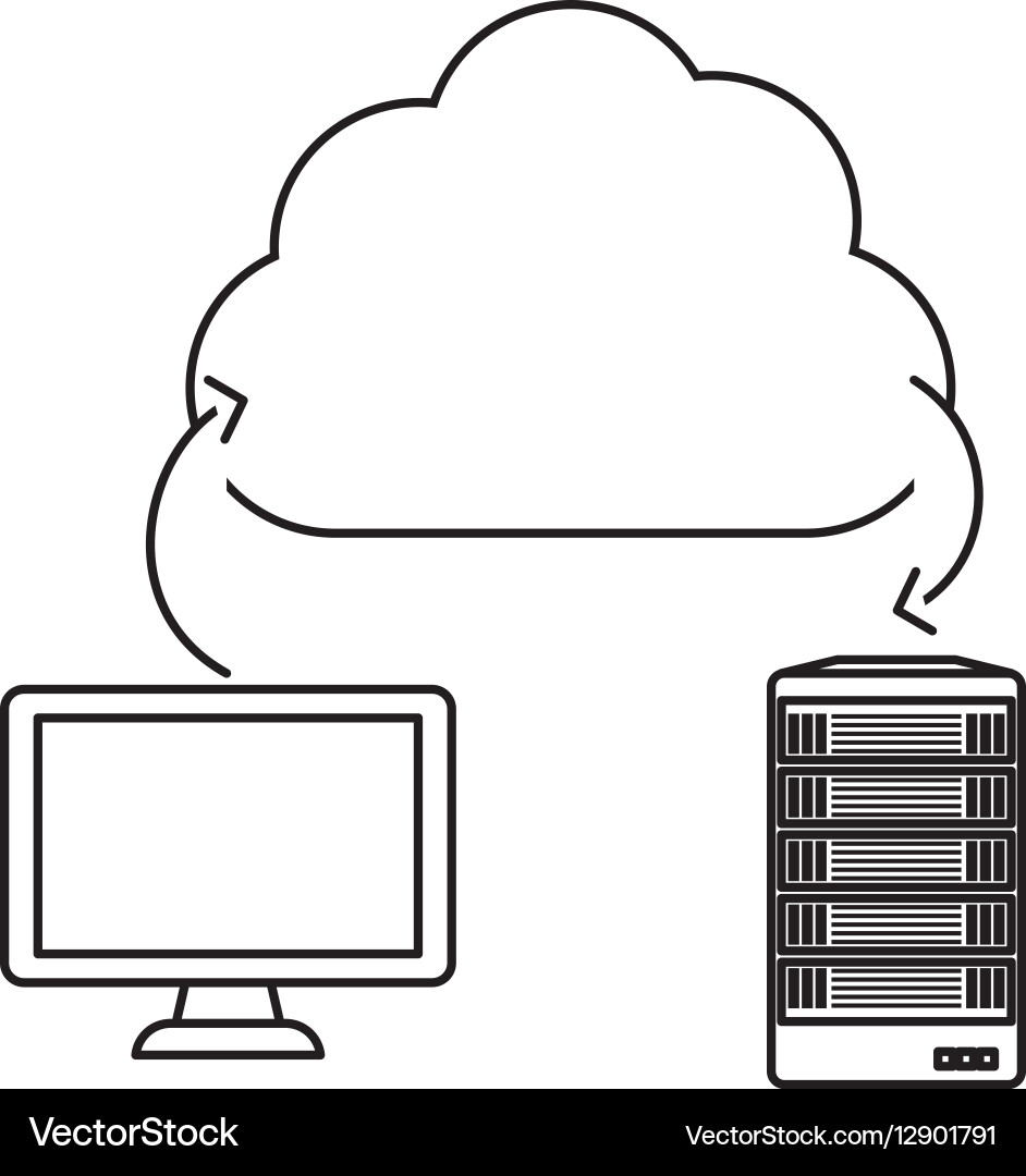 Database hosting and tuning connecting image vector image