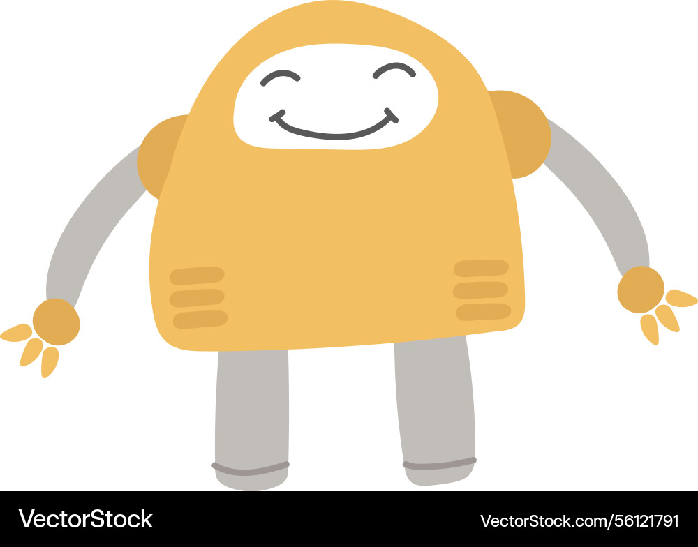 Friendly robot with simple shapes Friendly robot with simple shapes vector image