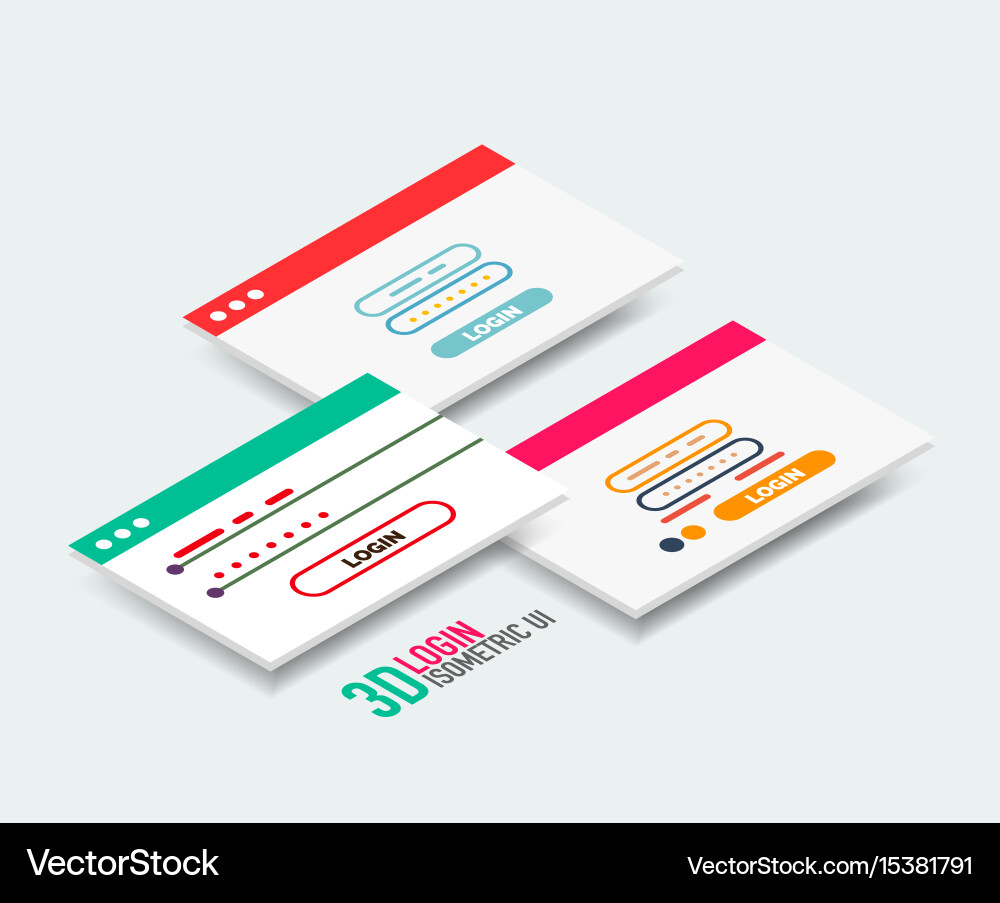 Isometric user interface design vector image