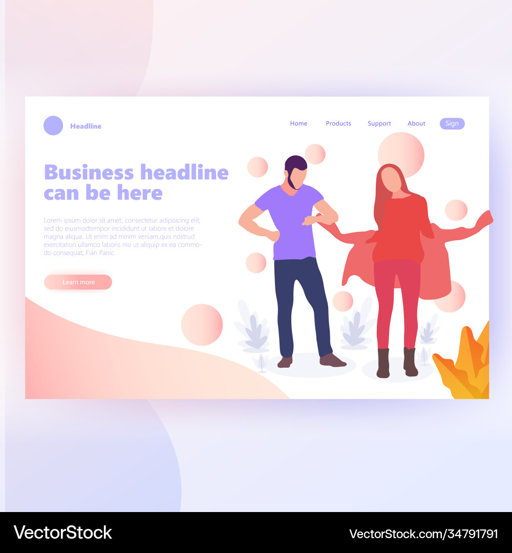 People work in a team and interact with graphs Vector Image