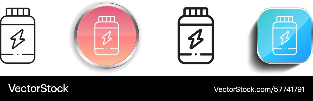 Proteins icon thin linear regular and button Proteins icon thin linear regular and button Vector Image