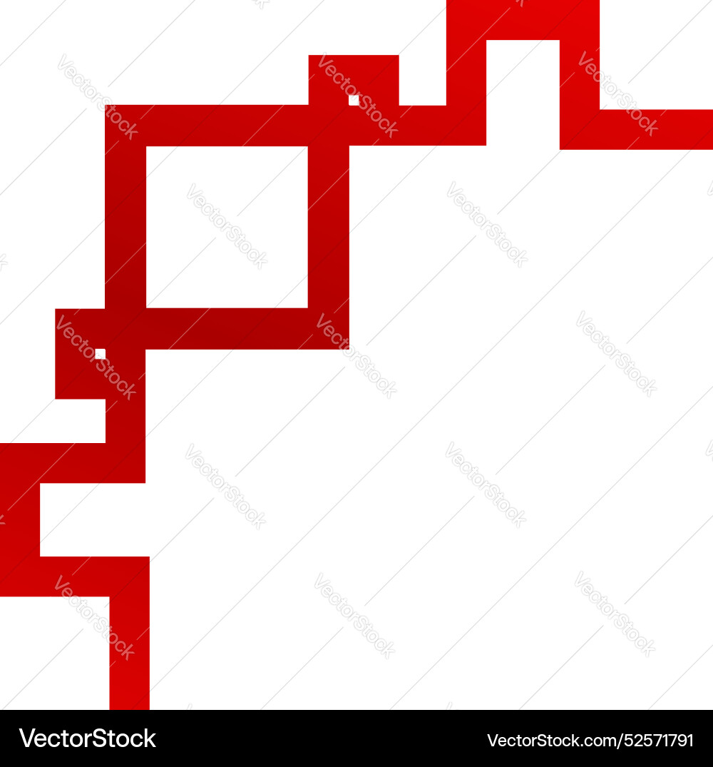 Red abstract geometric shape winding through frame Red abstract geometric shape winding through frame vector image