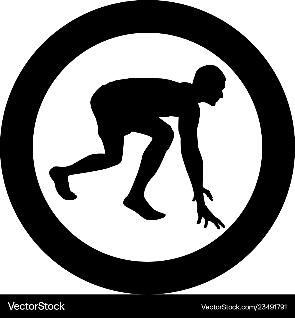 Runner preparing to start running Runner preparing to start running vector image