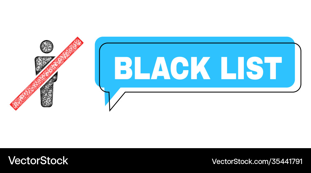 Shifted black list chat cloud and net remove man Shifted black list chat cloud and net remove man vector image