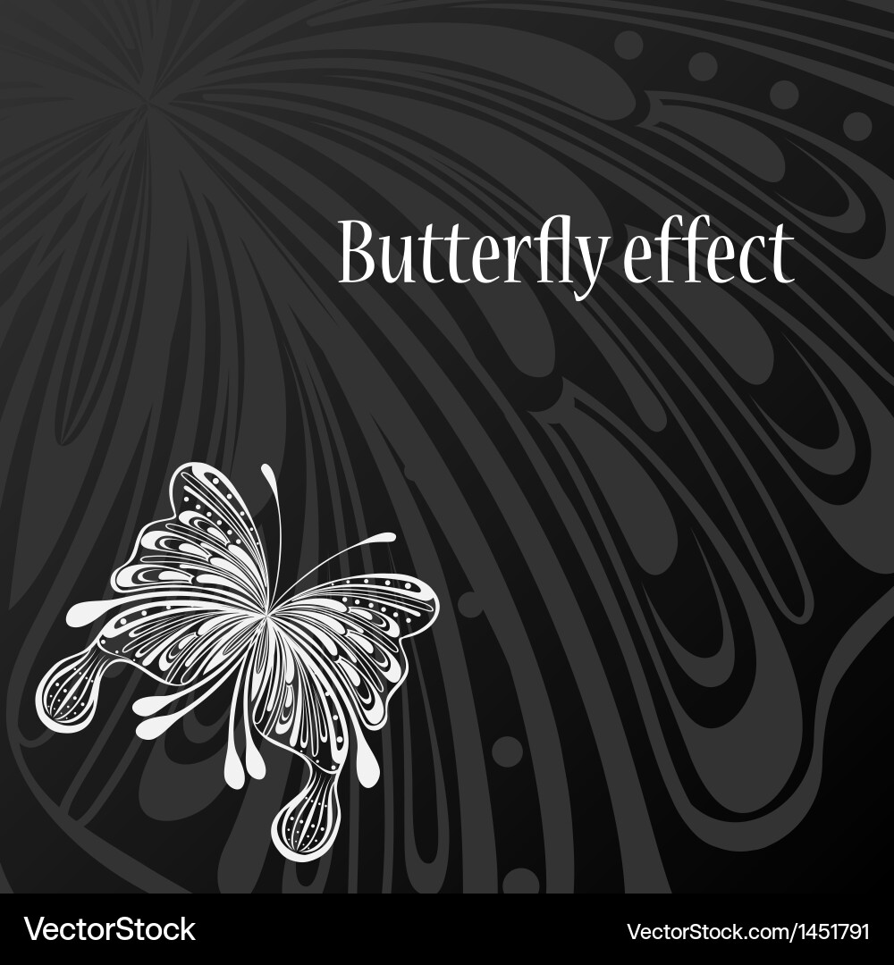 Text frame with abstract butterfly vector image