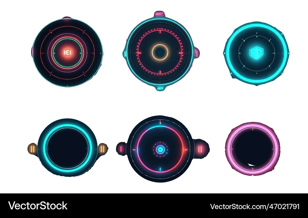 Ui set of futuristic interface Ui set of futuristic interface vector image