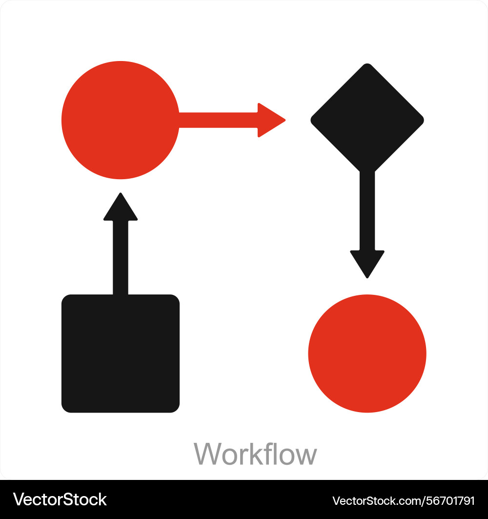 Workflow and implementation icon concept vector image