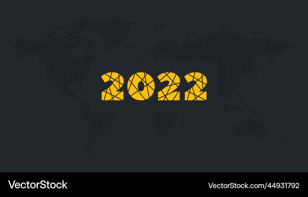 2022 year icon world map background element Vector Image