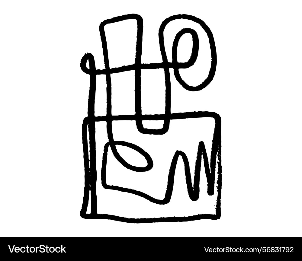 Abstract shape rectangle and one line textured Abstract shape rectangle and one line textured vector image