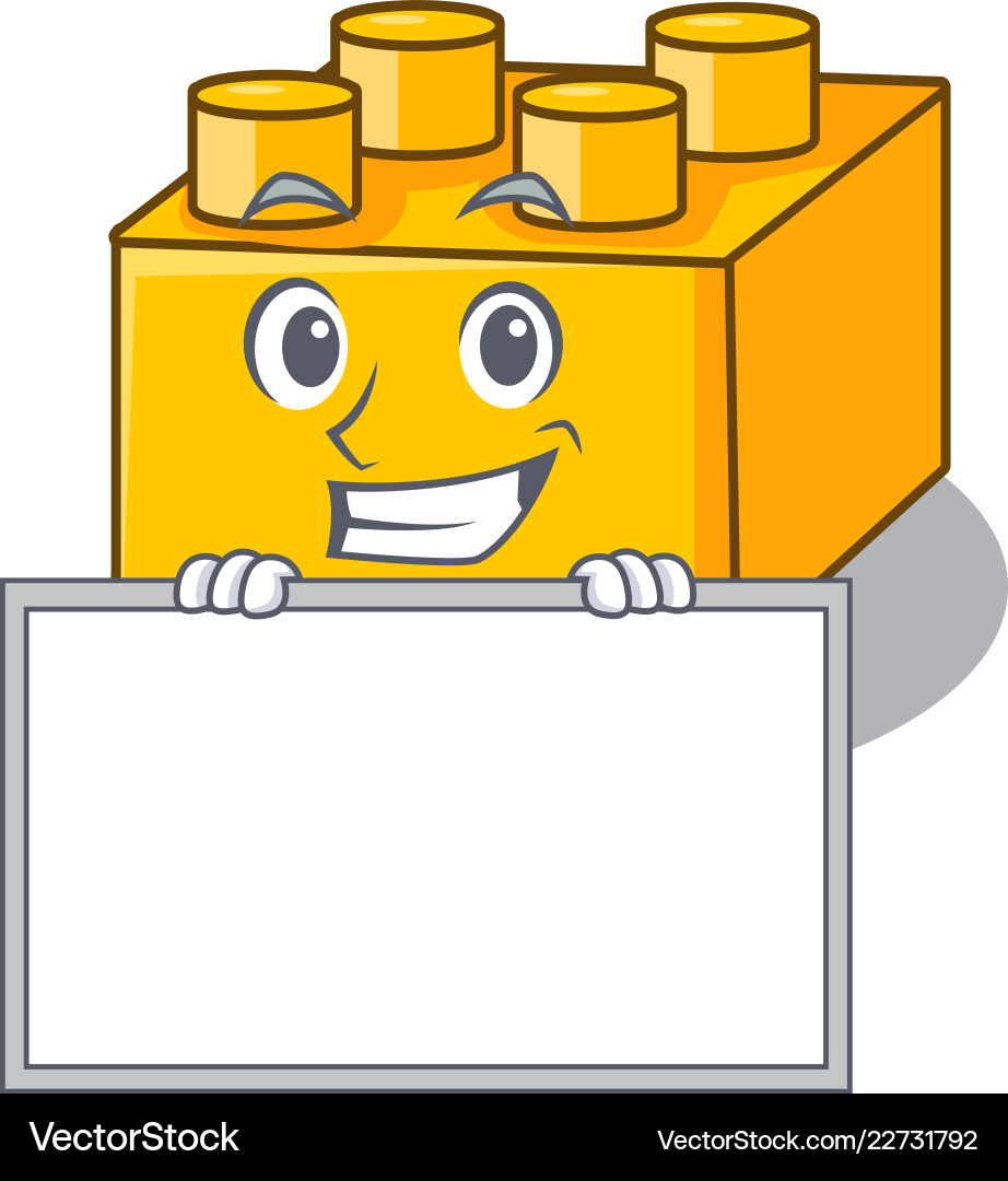 Cheerful Building Blocks Character vector image