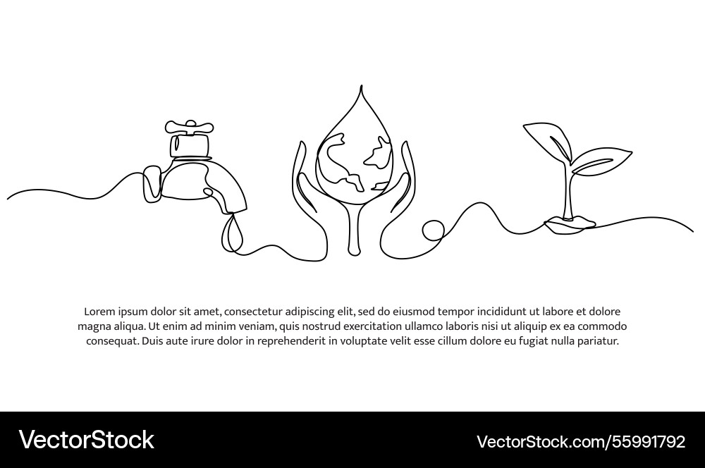 Continuous one line design of representation Continuous one line design of representation vector image