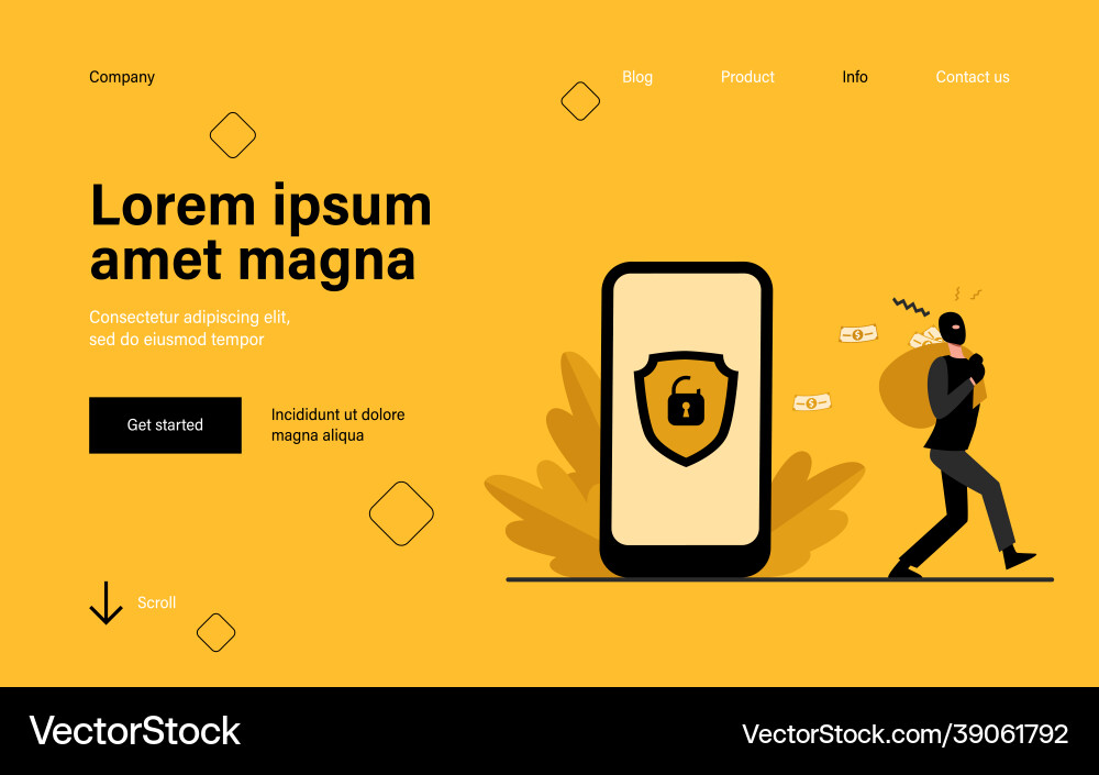 Criminal hacking personal data Criminal hacking personal data Vector Image