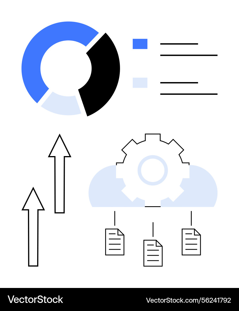Data analysis cloud integration and file Data analysis cloud integration and file vector image