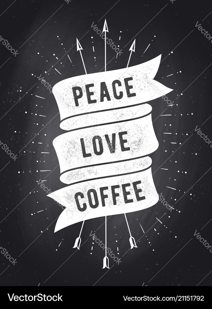 Frieden Liebe Kaffee Banner vektorbild