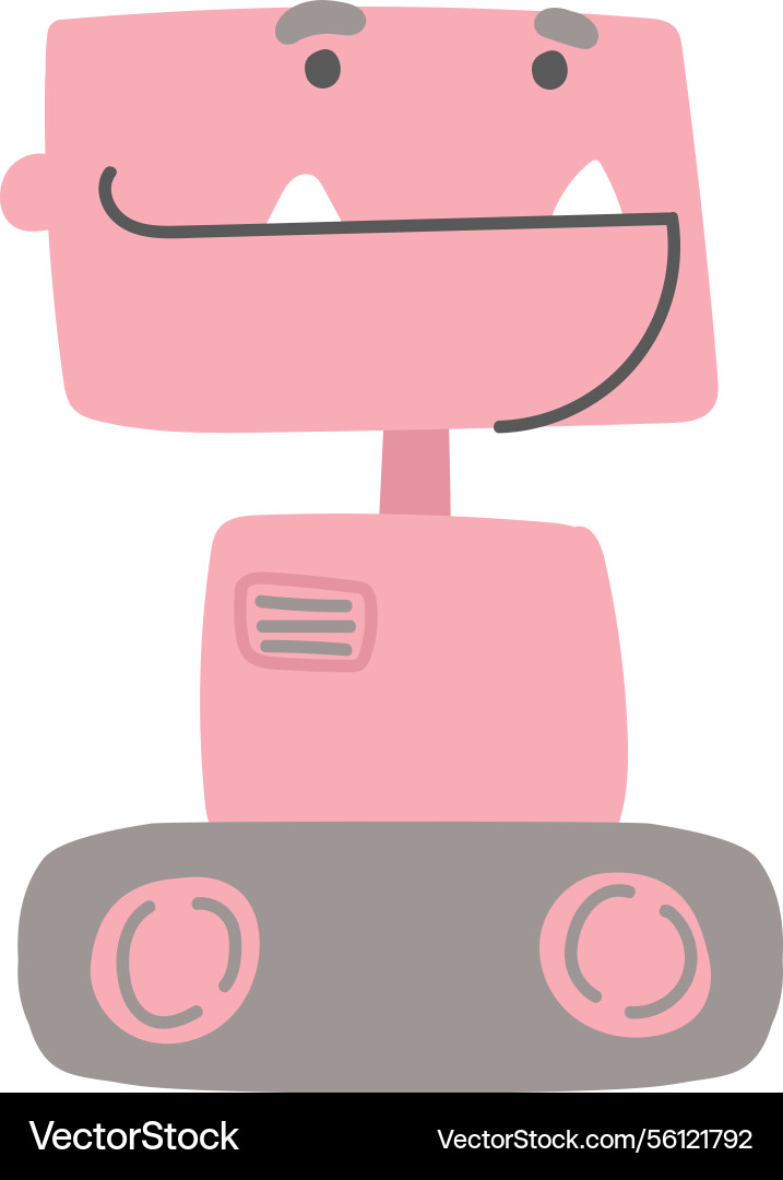 Friendly cartoon robot on wheels Friendly cartoon robot on wheels vector image