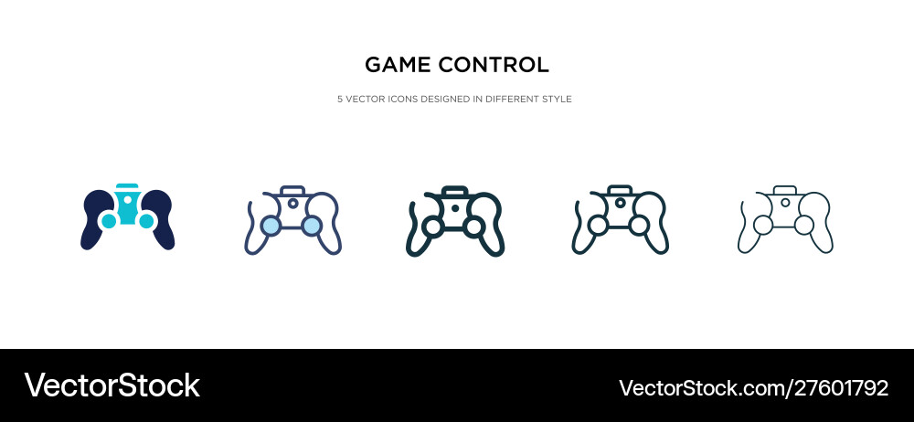 Game control icon in different style two colored Game control icon in different style two colored vector image