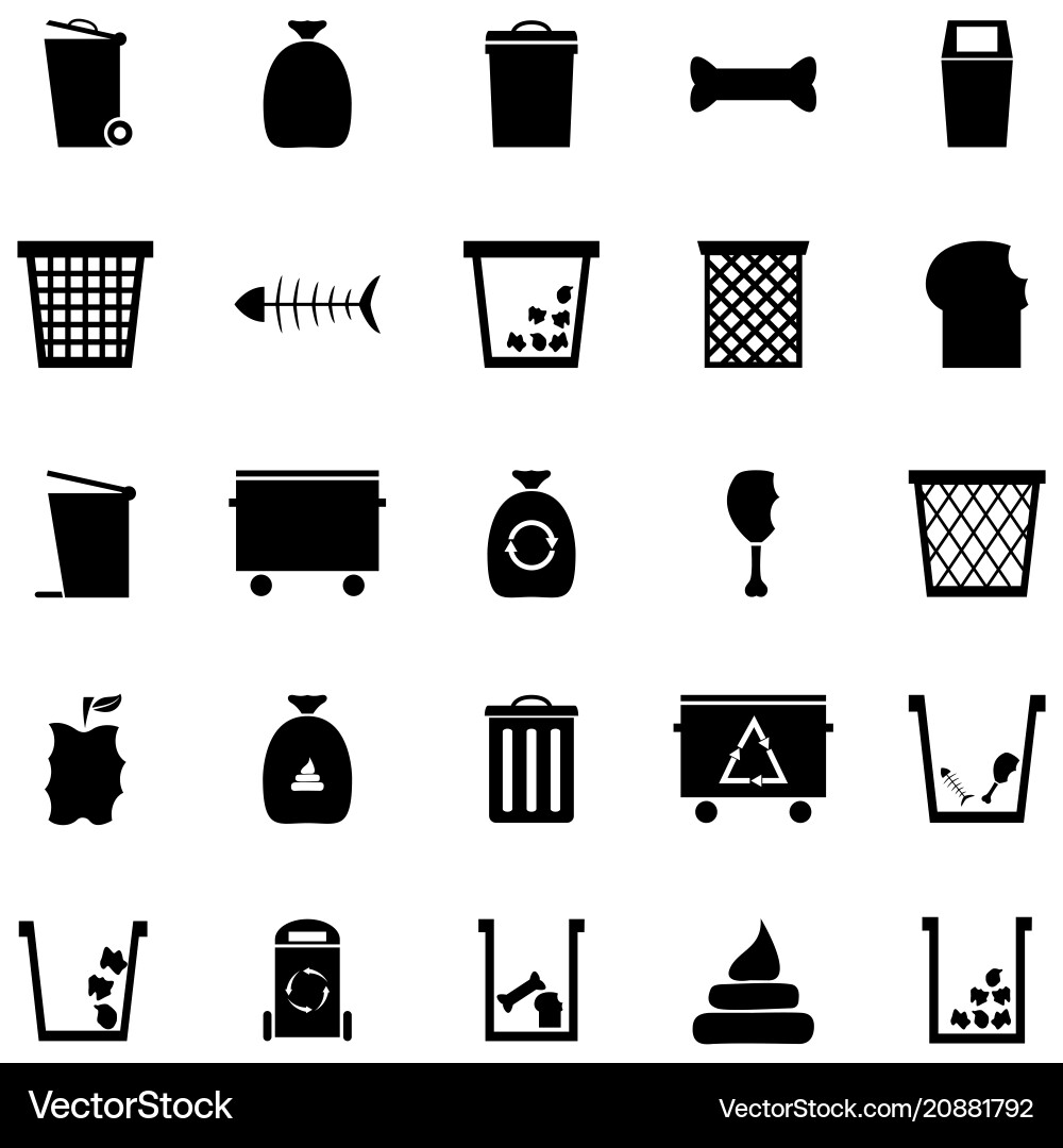 Garbage icon set Vector Image