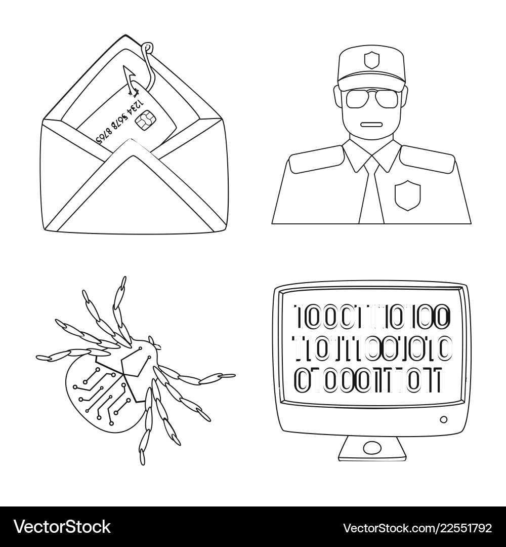 Isolated object of virus and secure symbol set Isolated object of virus and secure symbol set vector image