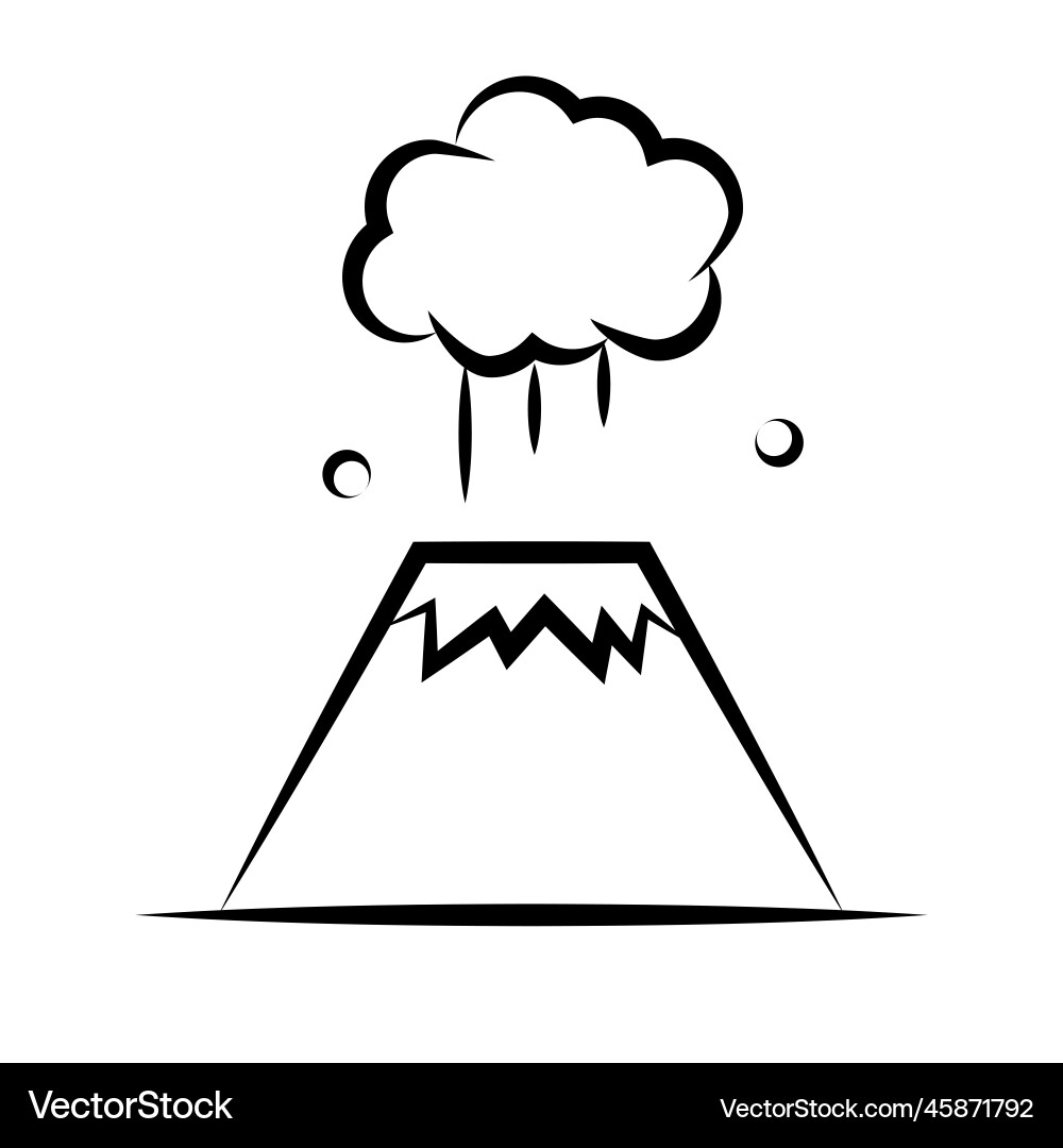 Japanischer Stil erupting Vulkan Ikone Japanischer Stil erupting Vulkan Ikone vektorbild