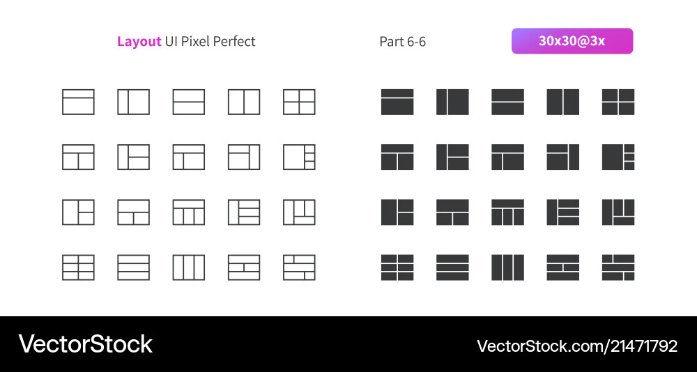 Layout ui pixel perfect well-crafted thin Layout ui pixel perfect well-crafted thin vector image