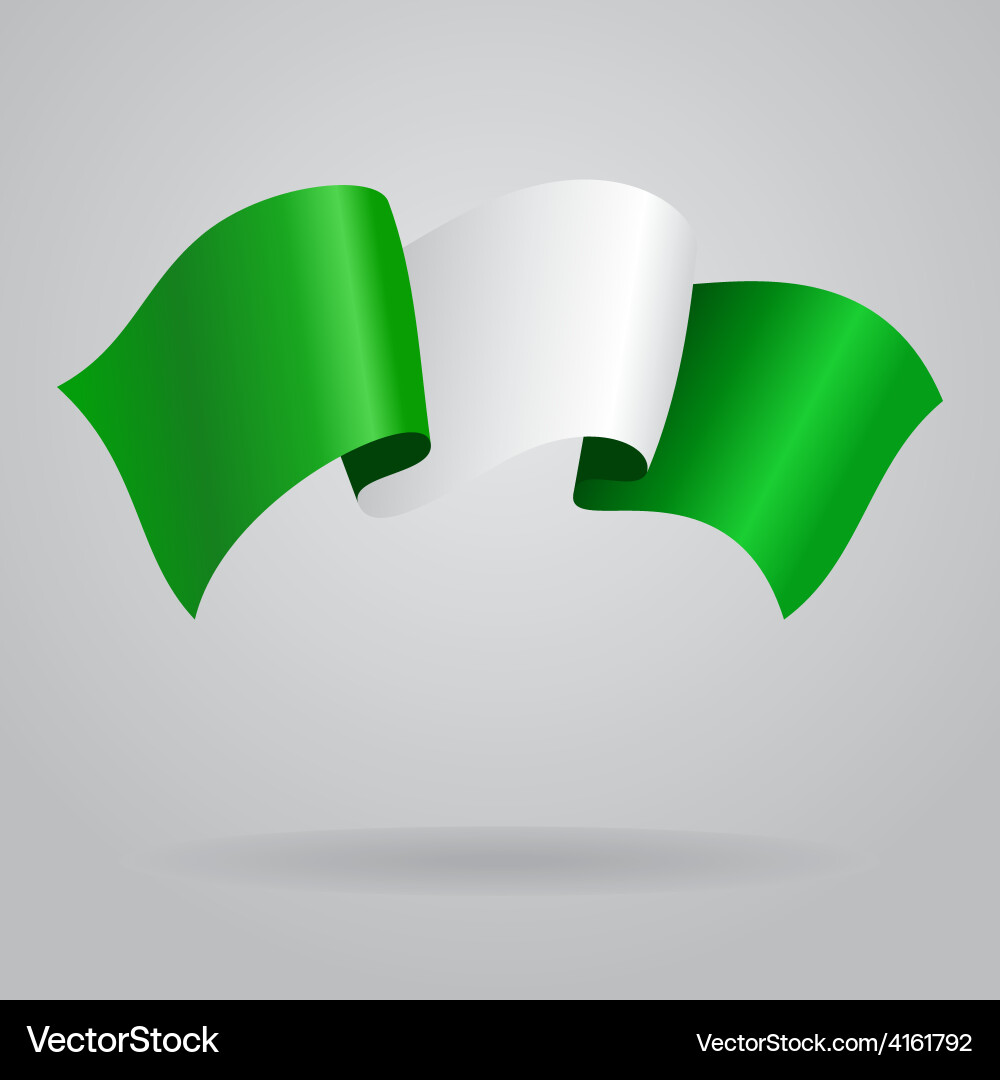 Nigerian Flag Waving Vector Image