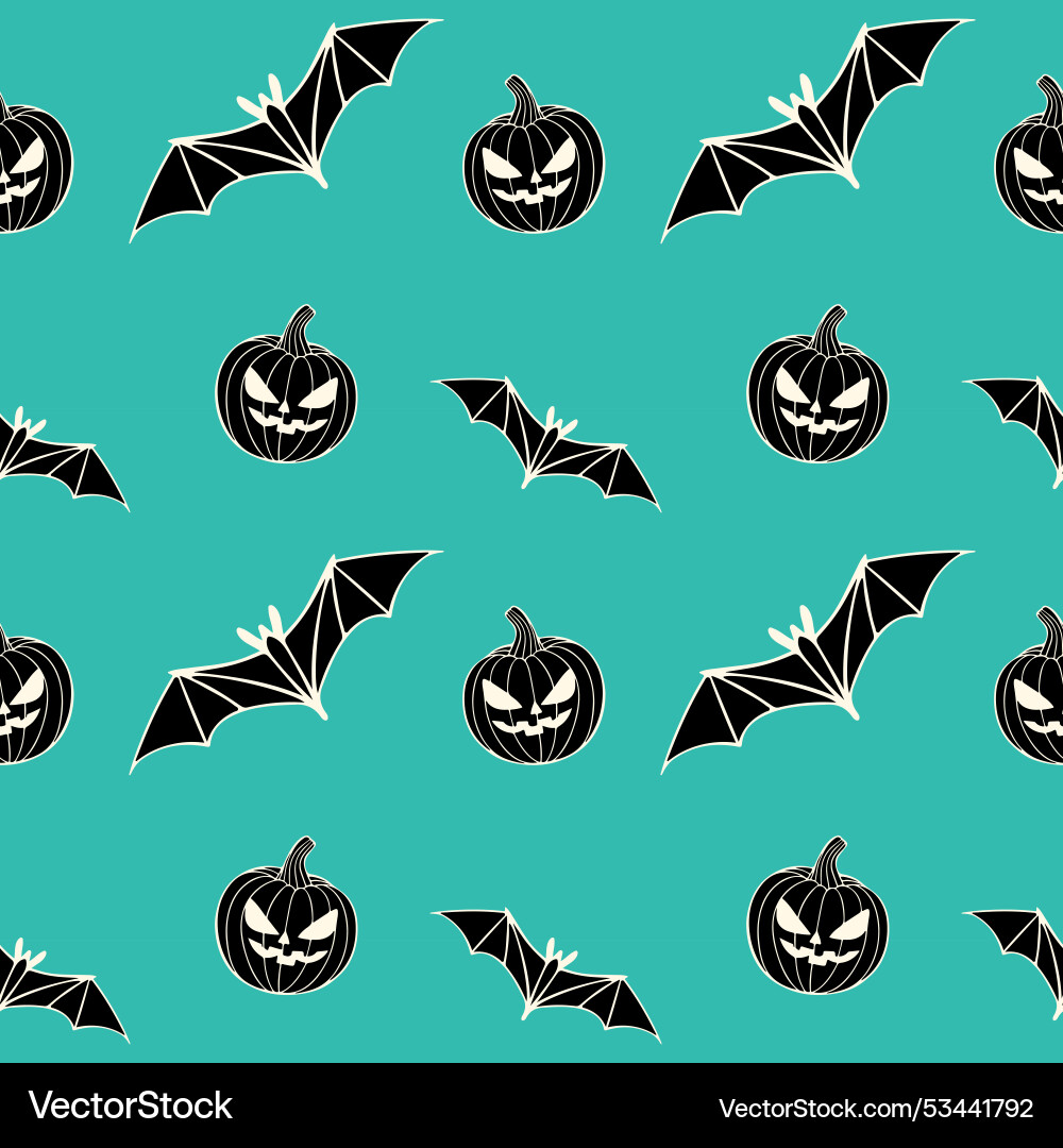 Pattern with halloween and creepy pumpkin Pattern with halloween and creepy pumpkin vector image