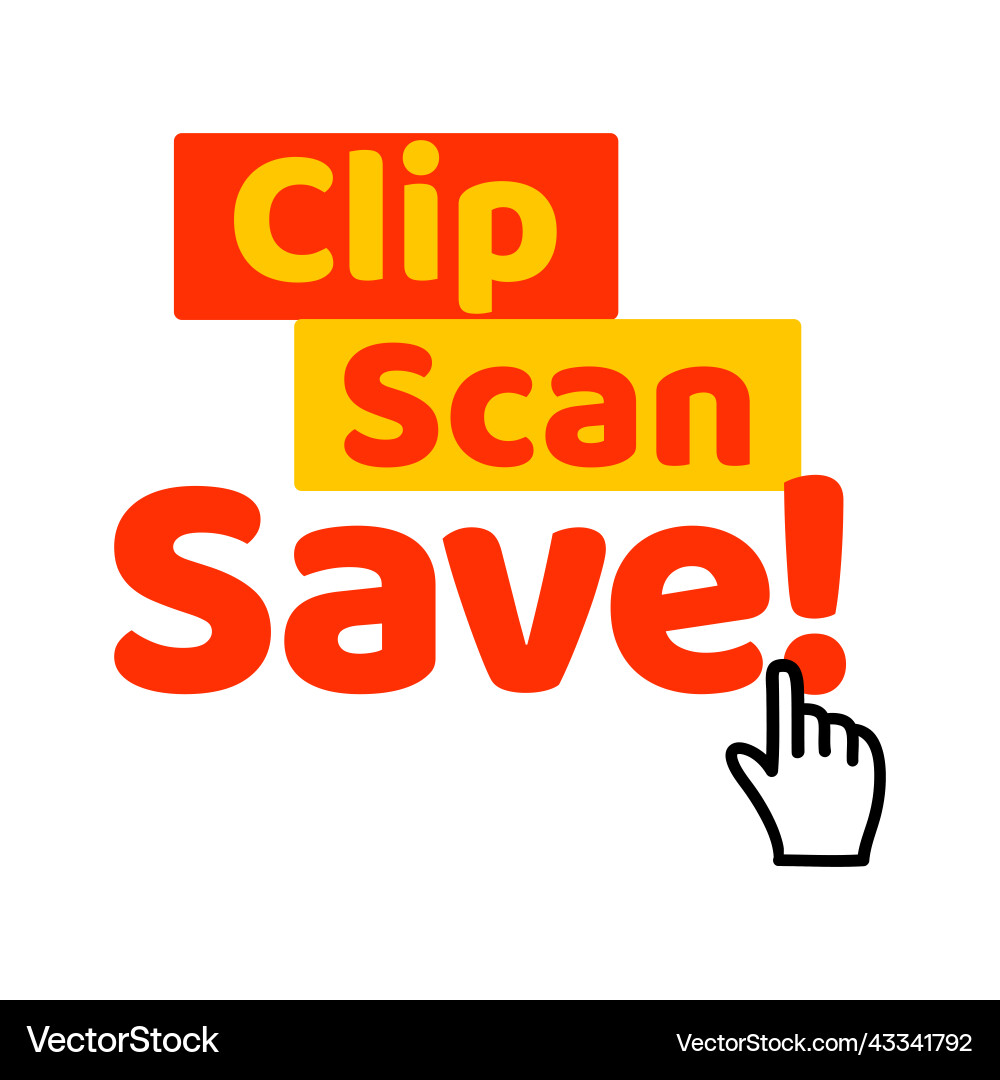 Phrase clip scan save Phrase clip scan save vector image