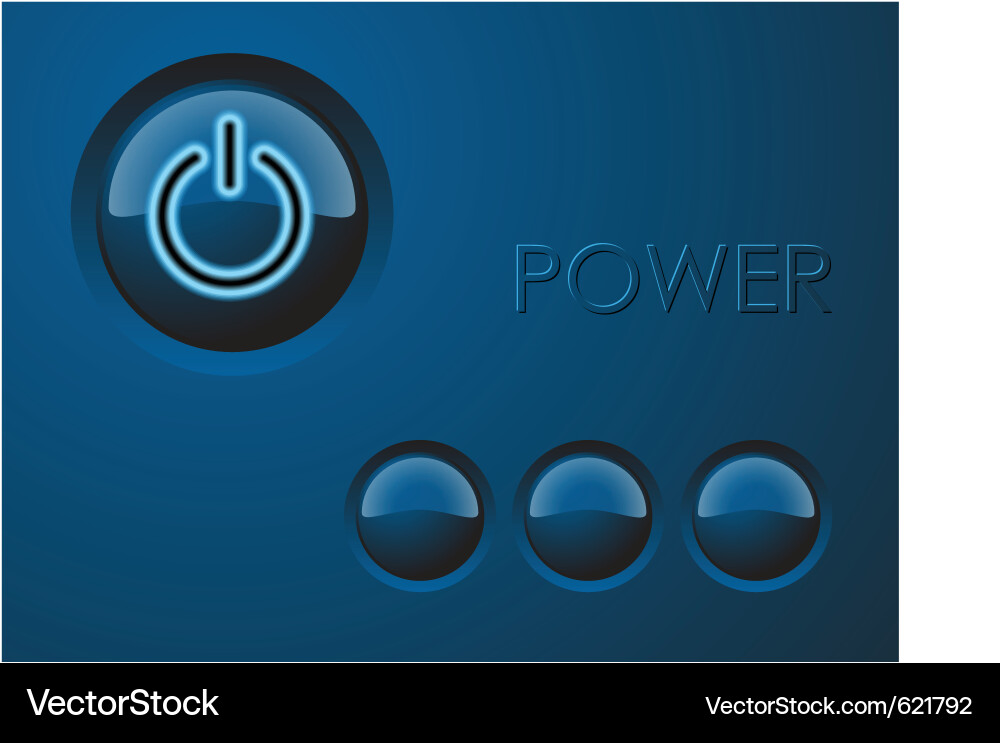 Power Button Close-Up Vector Image