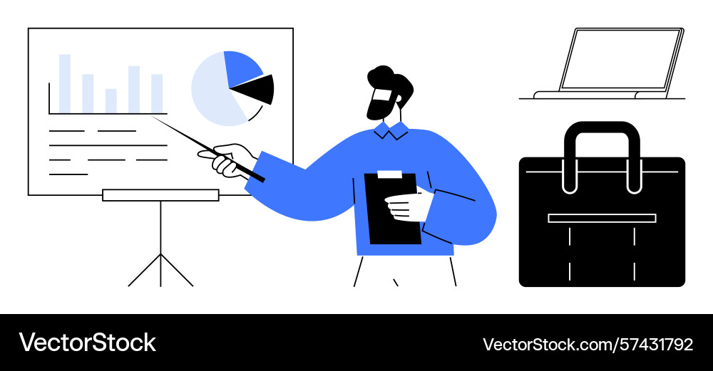 Professional presentation with graphs and data Professional presentation with graphs and data vector image