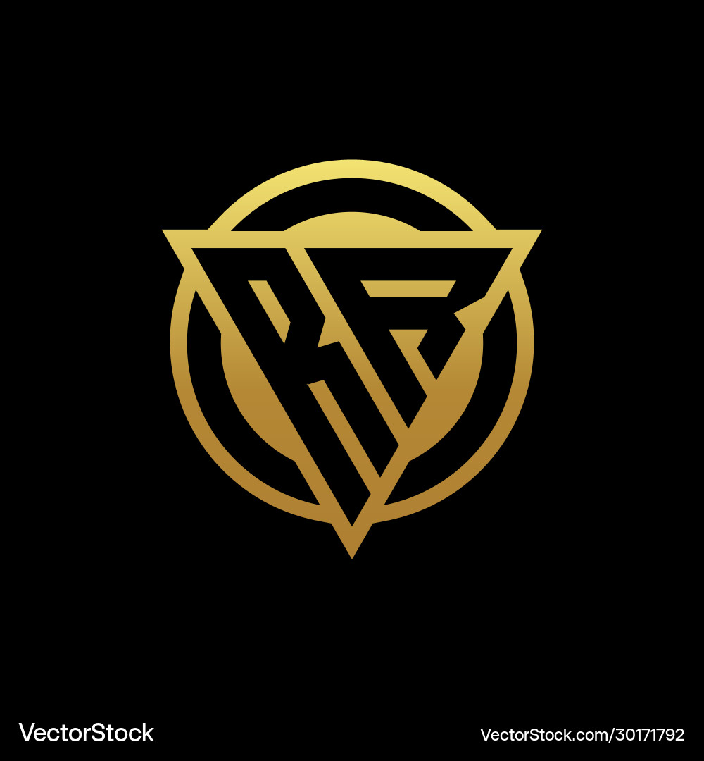 Rr logo monogram with triangle shape and circle Vector Image