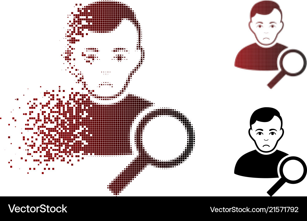 Sad disintegrating pixelated halftone user search Sad disintegrating pixelated halftone user search vector image