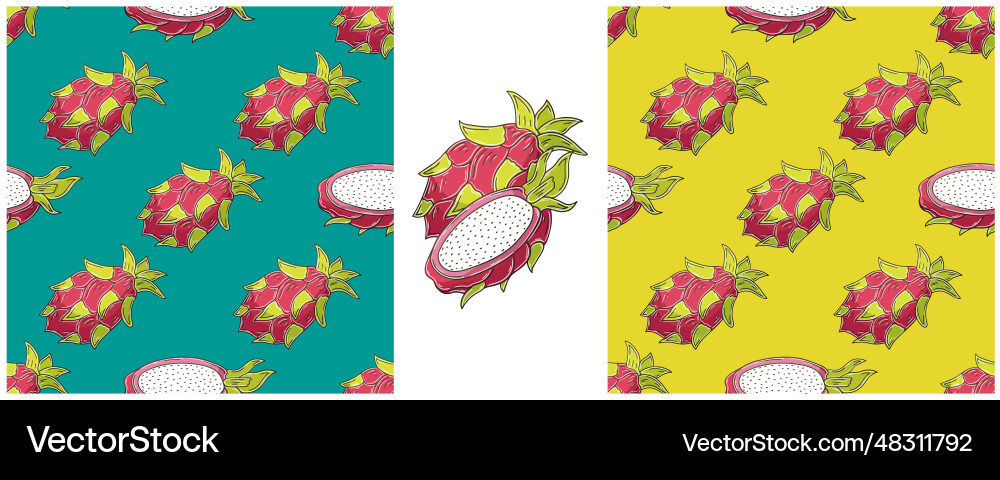 Seamless pattern color set in hand draw style can Vector Image
