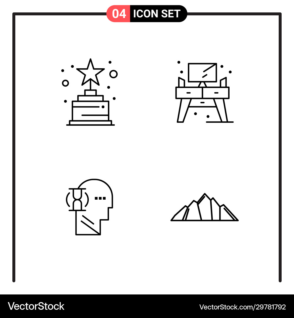 Set 4 line style icons for web and mobile Set 4 line style icons for web and mobile vector image