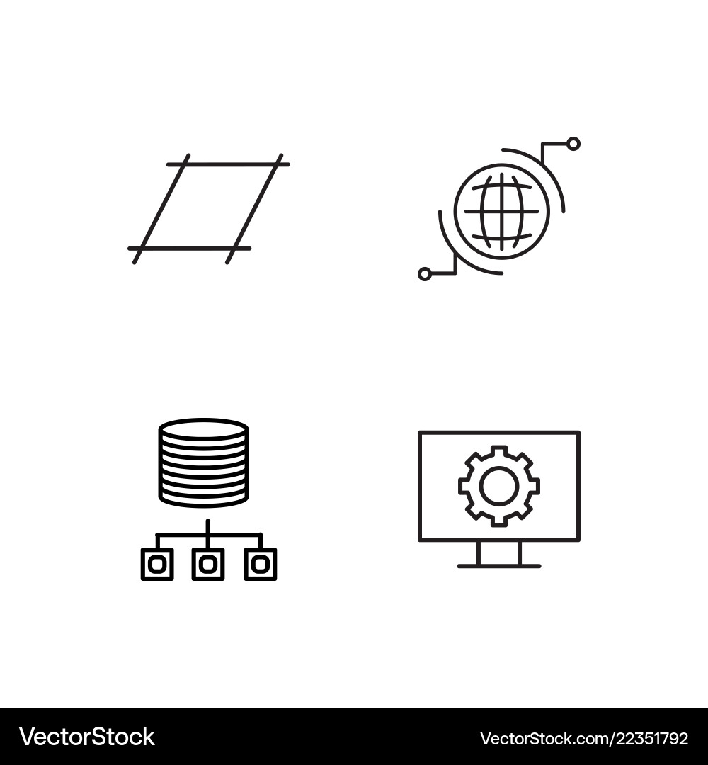 Web simple outlined icons set Vector Image