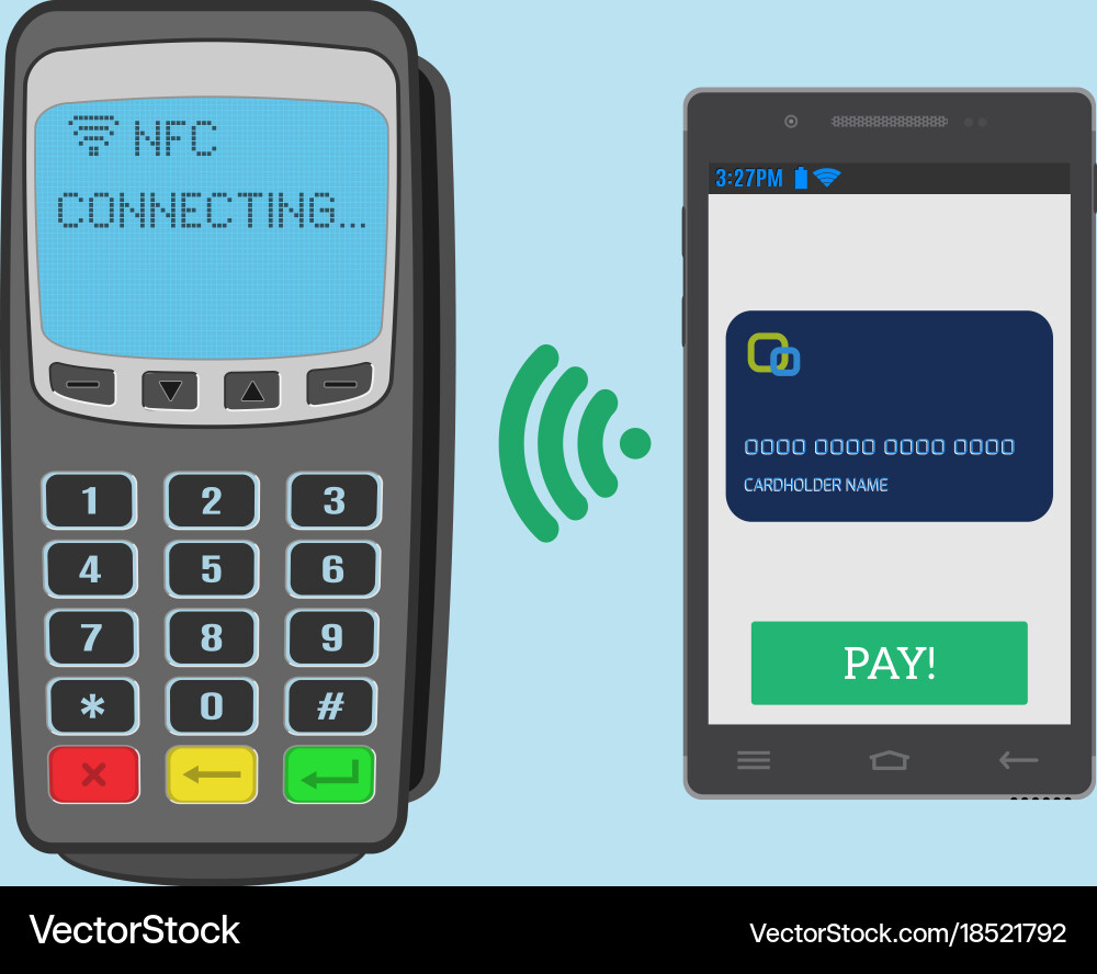Wireless payment with nfc technology using Vector Image