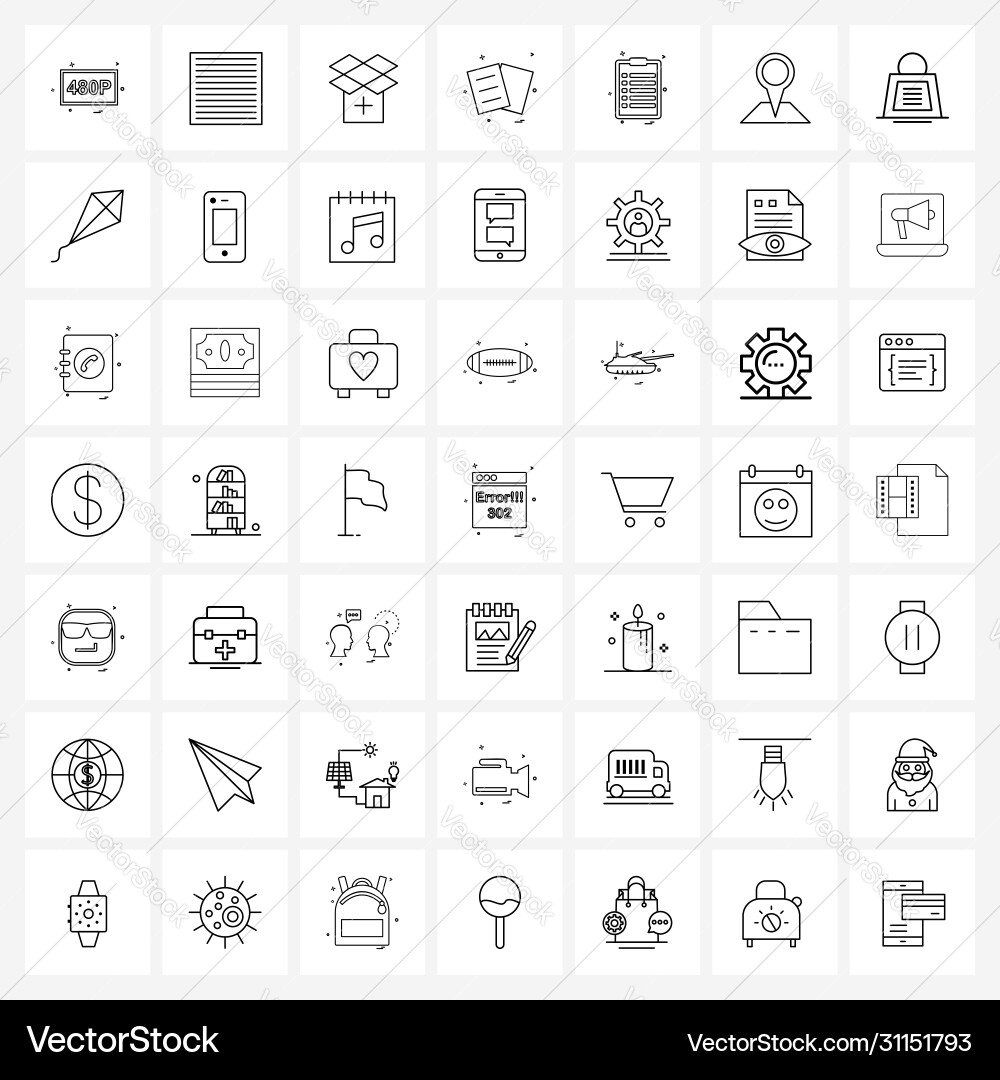 49 universal line icons for web and mobile text Vector Image