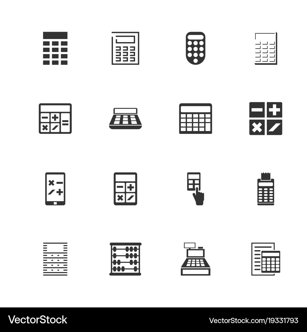 Calculation - flat icons – Royalty-Free Vector | VectorStock