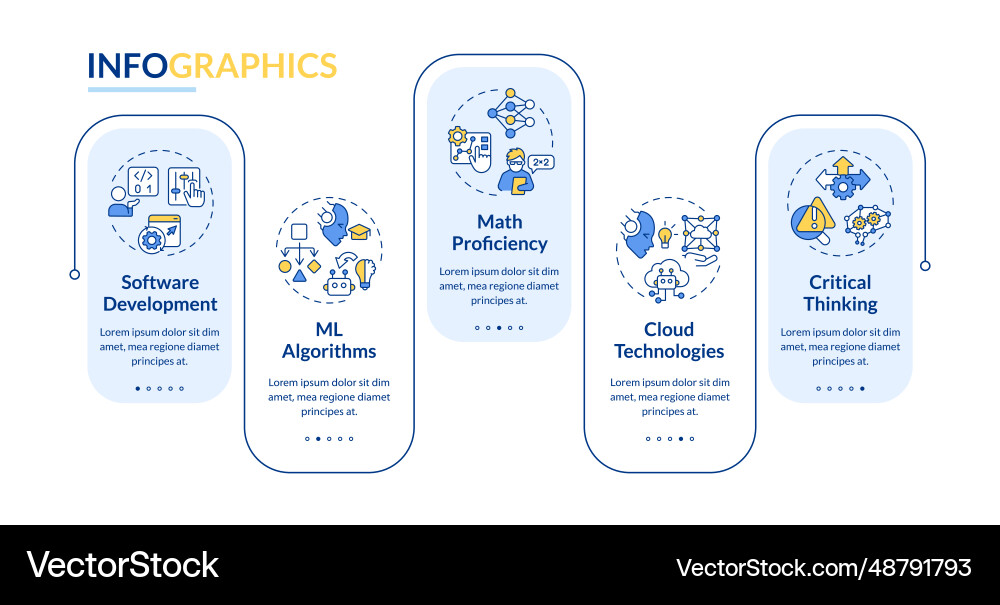 Colorful ai engineer layout with line icons Colorful ai engineer layout with line icons vector image
