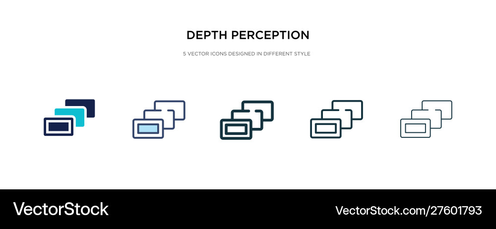 Depth perception icon in different style two Vector Image