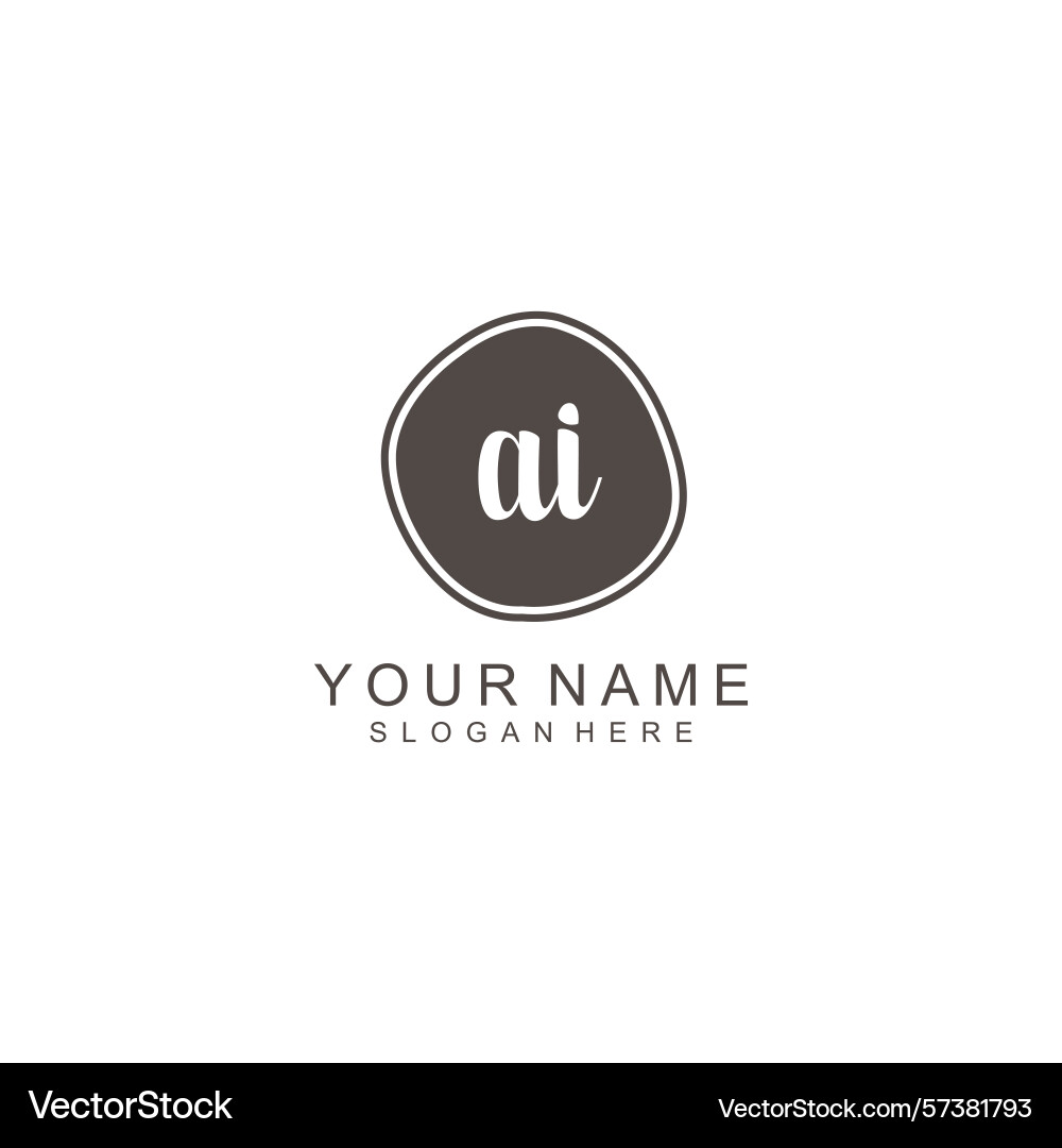 Elegant ai initial handwriting logo collection Elegant ai initial handwriting logo collection Vector Image