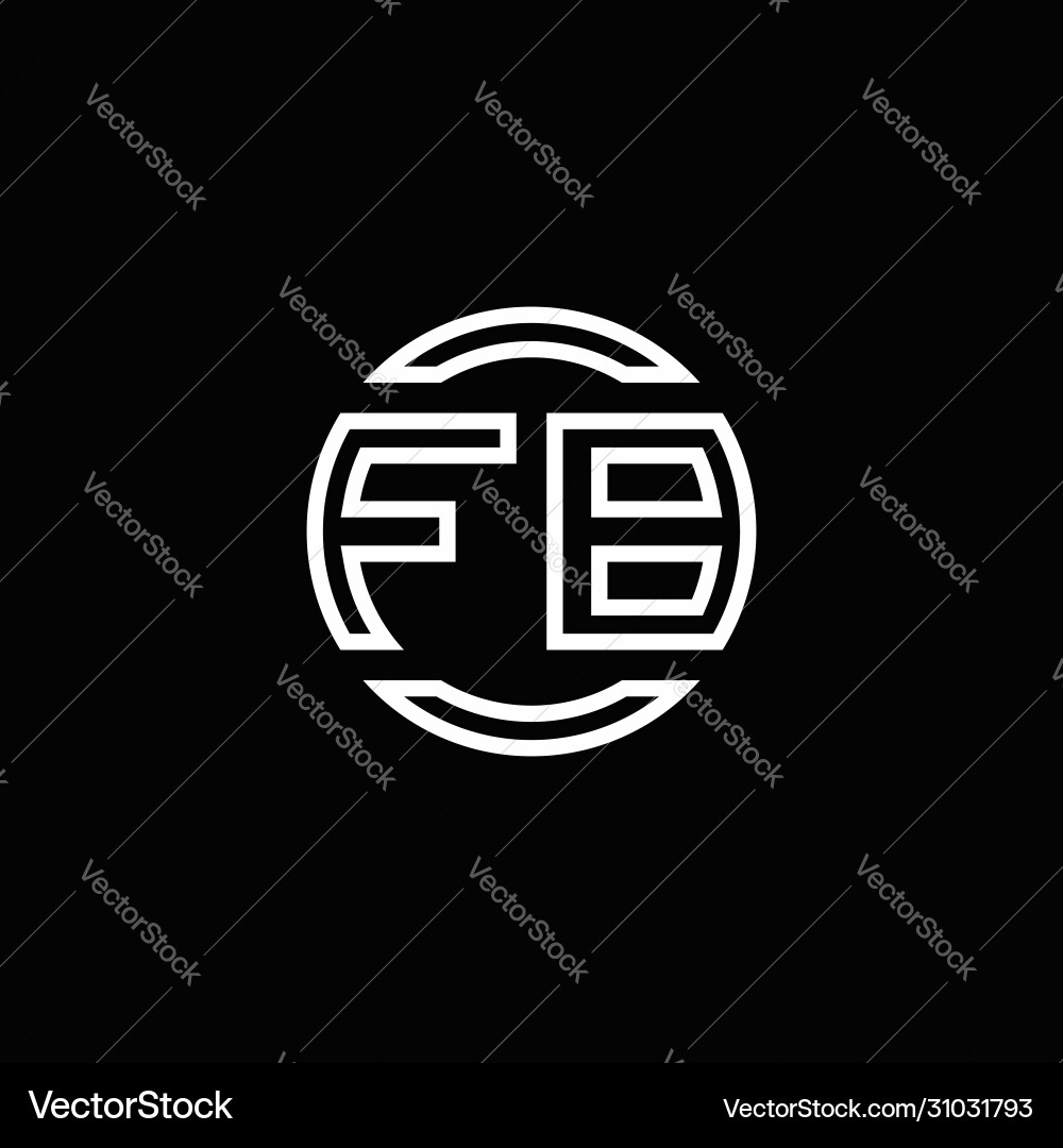 Fb logo monogram with negative space circle vector image