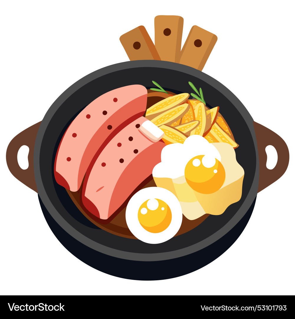 German dish smoked pork with sauerkraut and fried German dish smoked pork with sauerkraut and fried vector image