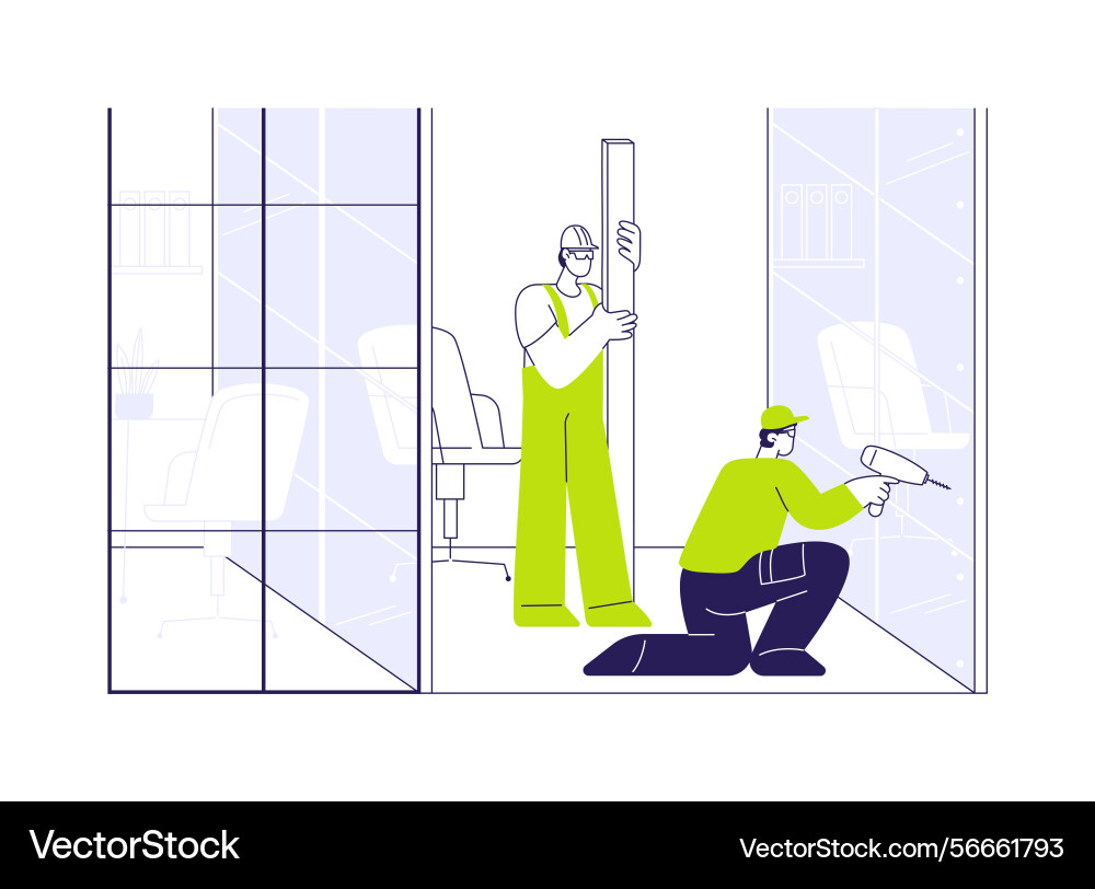 Installing partitions abstract concept Installing partitions abstract concept vector image