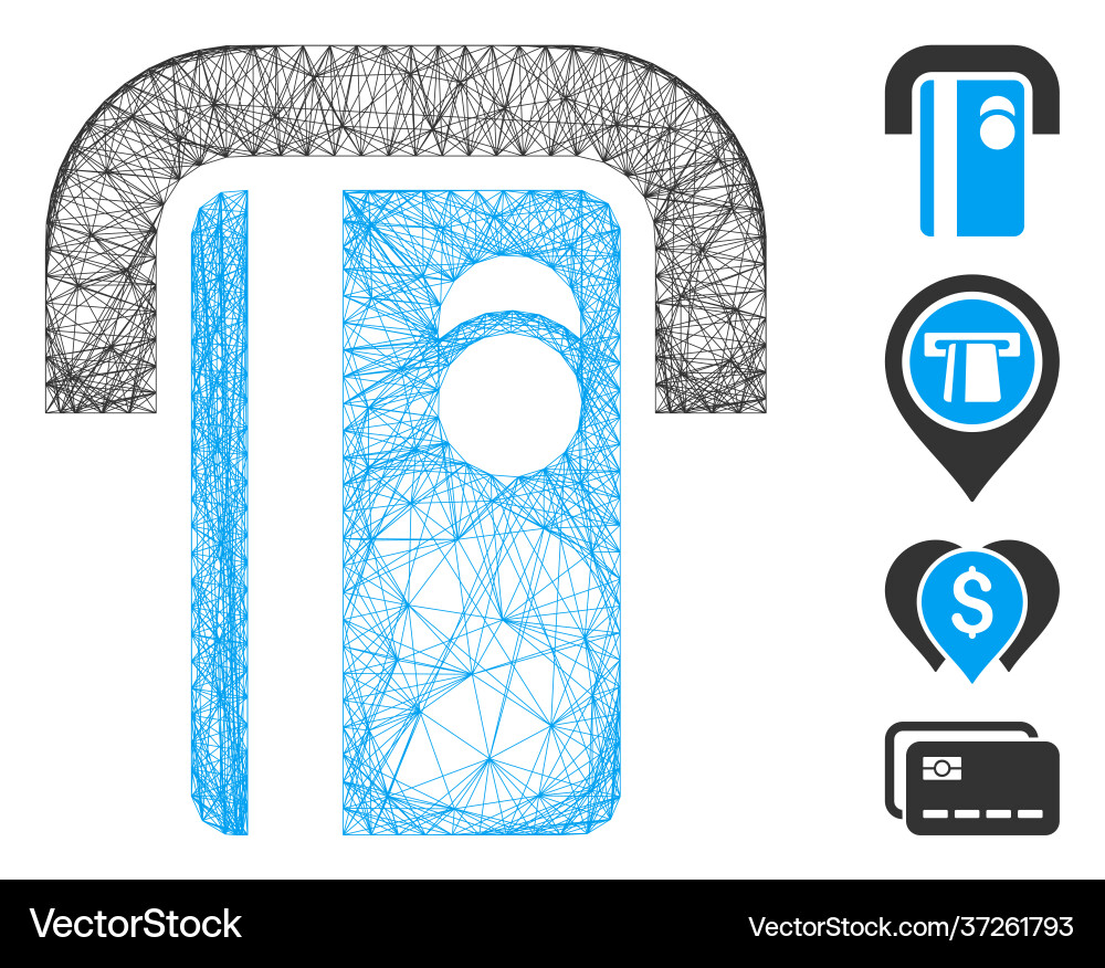 Linear bank terminal mesh Linear bank terminal mesh vector image