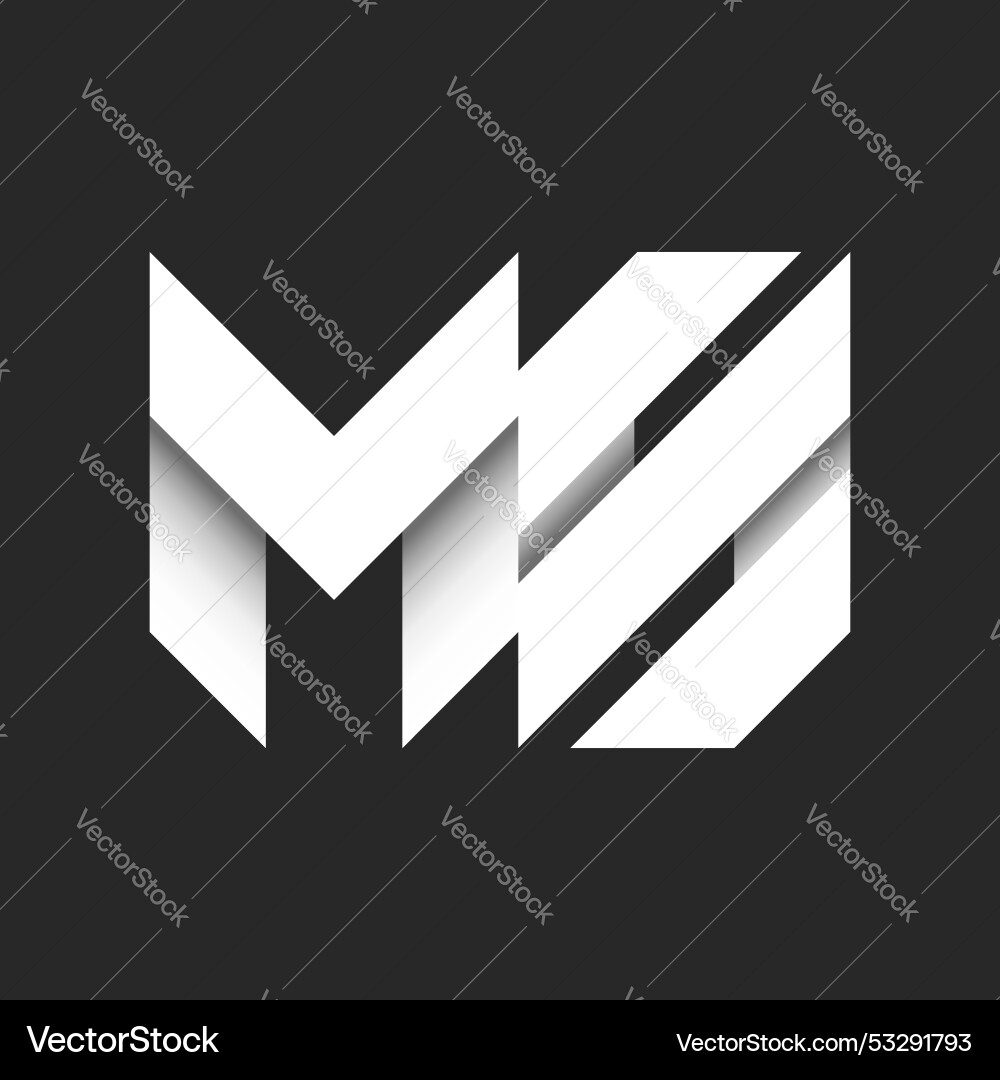 Modern ms or sm monogram logo design with sharp Modern ms or sm monogram logo design with sharp vector image