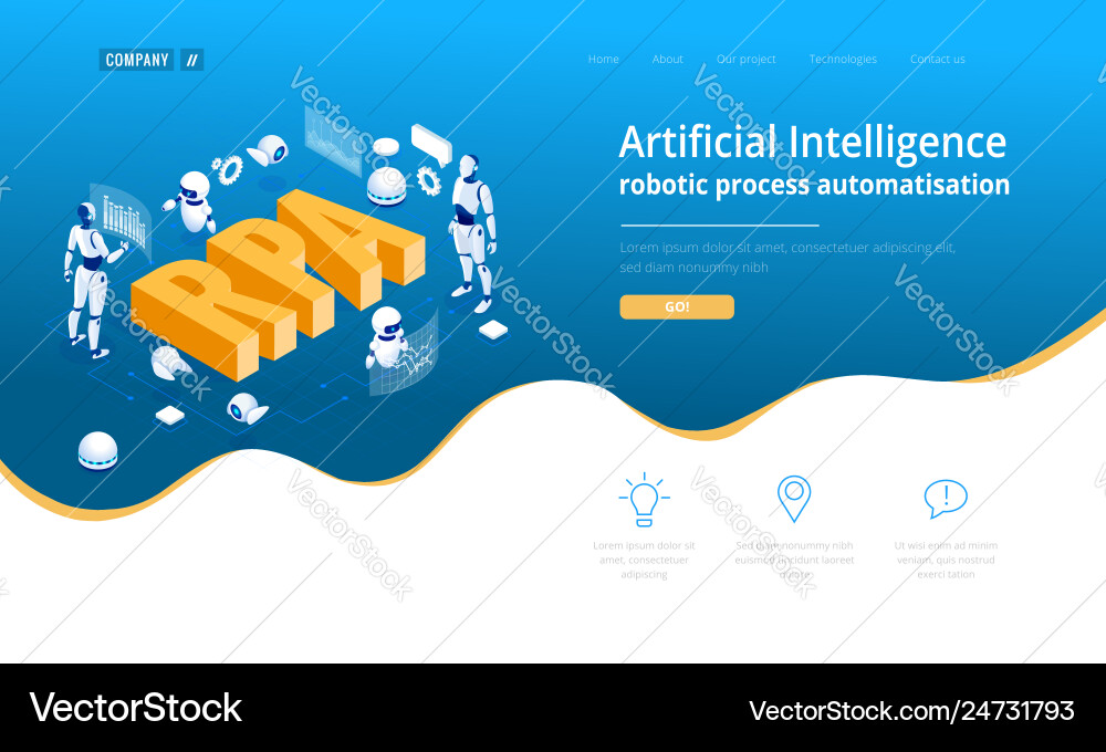 RPA Automation - AI & Robotics Concept vector image