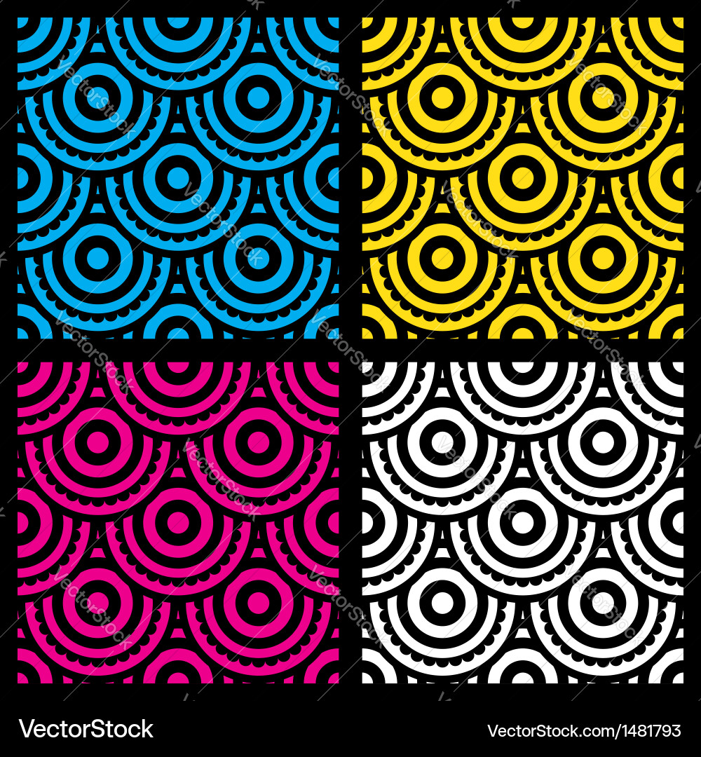 Seamless Circle Patterns vector image
