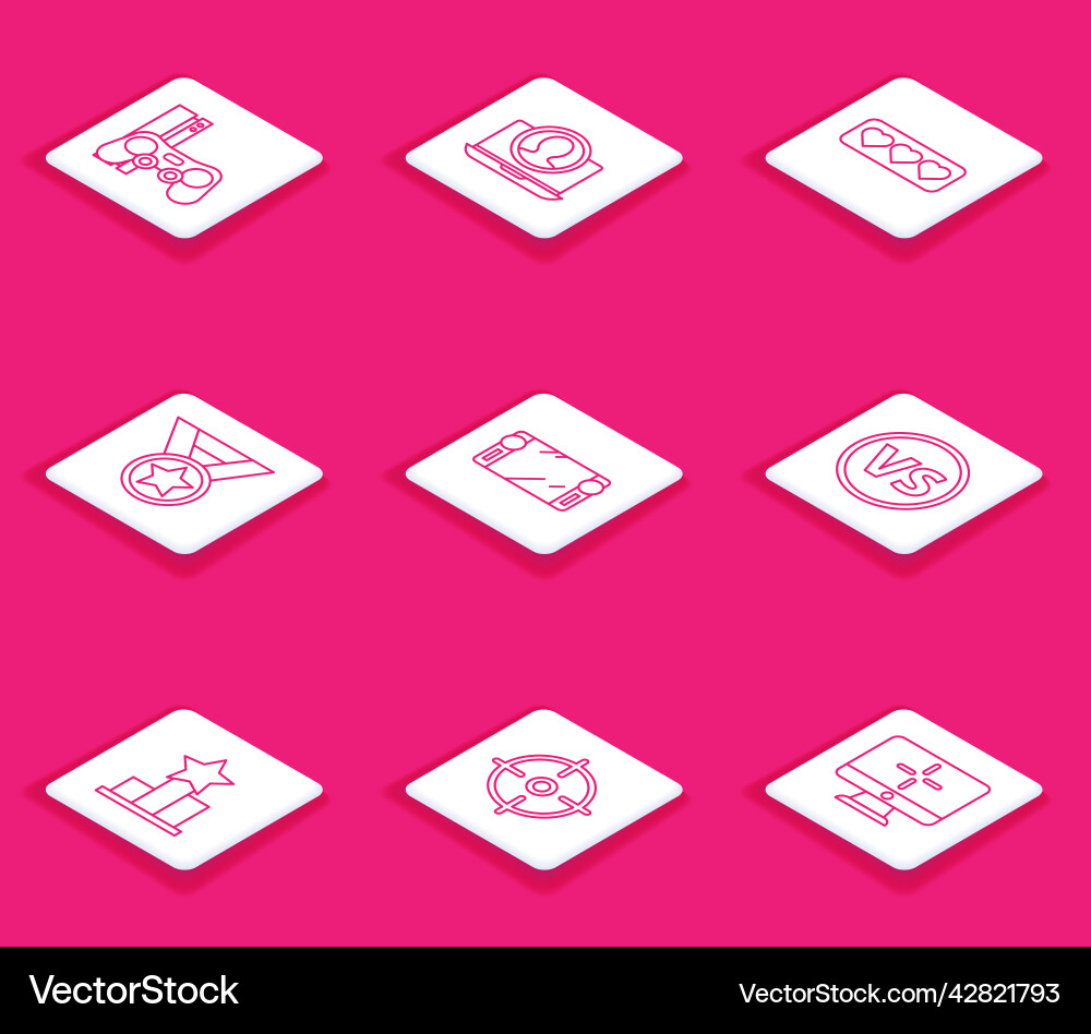 Set line game console with joystick create Set line game console with joystick create vector image